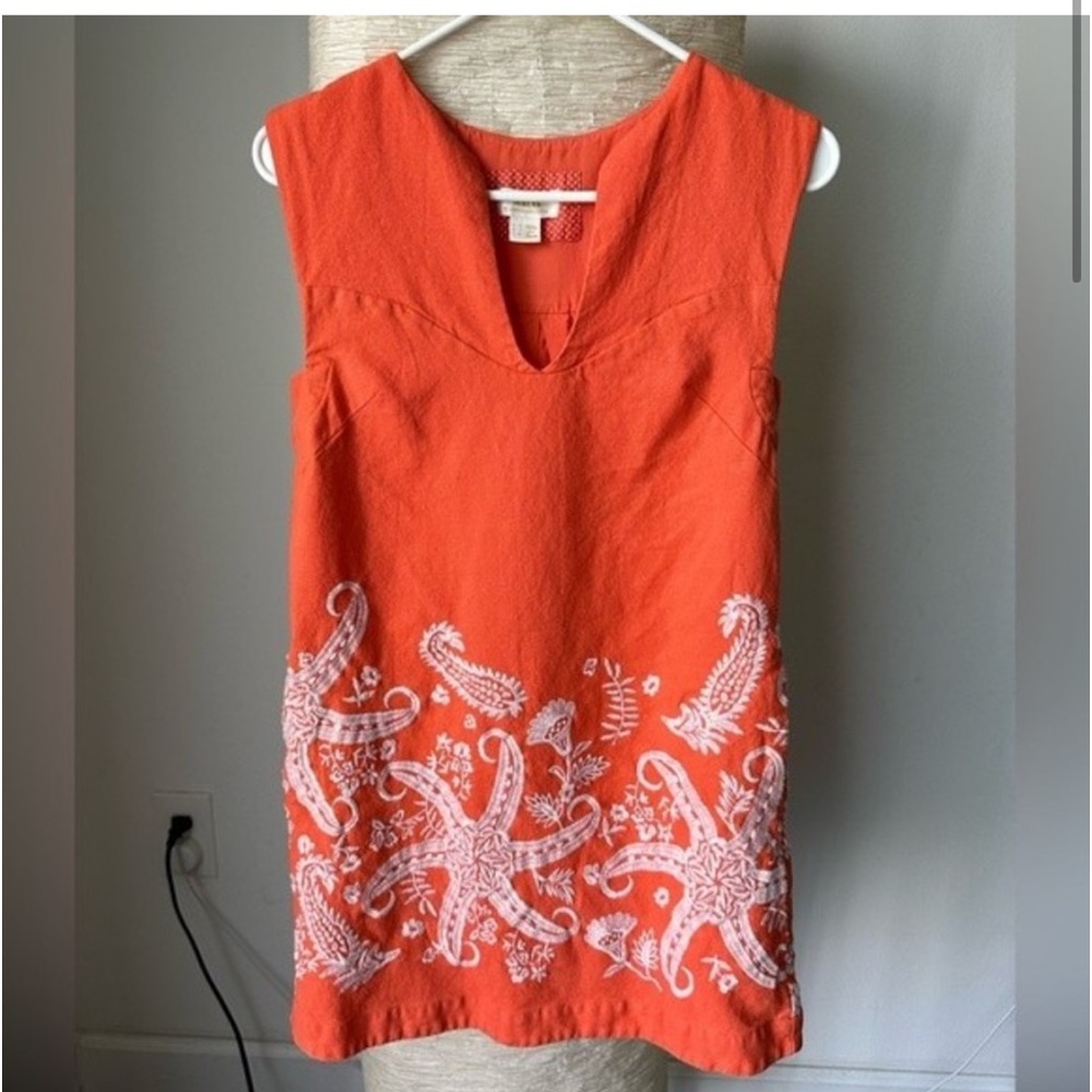 Maeve Embroidered Tunic Orange Dress
